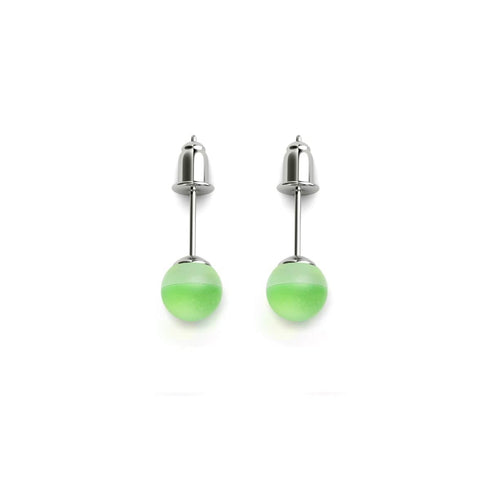 Émeraude | Argent sterling .925 | Mini Boucles D'Oreilles Sirène En Verre